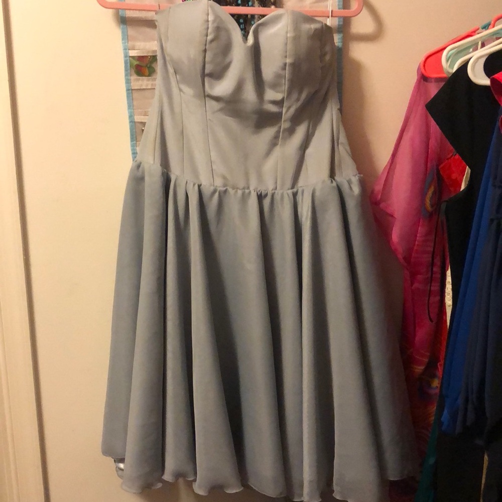 simple grey hoco dress